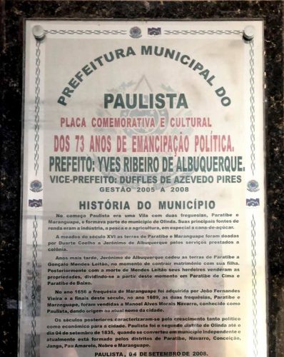 Vergonha: Prefeitura desconhece verdadeira data de emancipação de Paulista