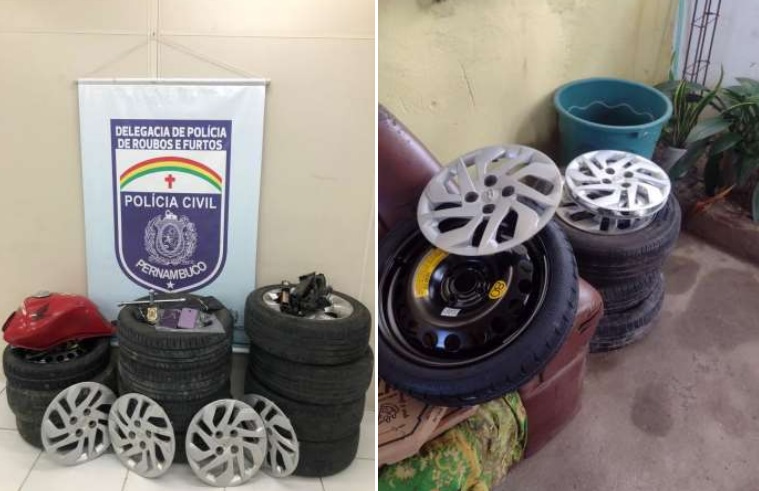 Mulher é presa e dois adolescentes são apreendidos suspeitos de furtarem pneus no Recife e RMR