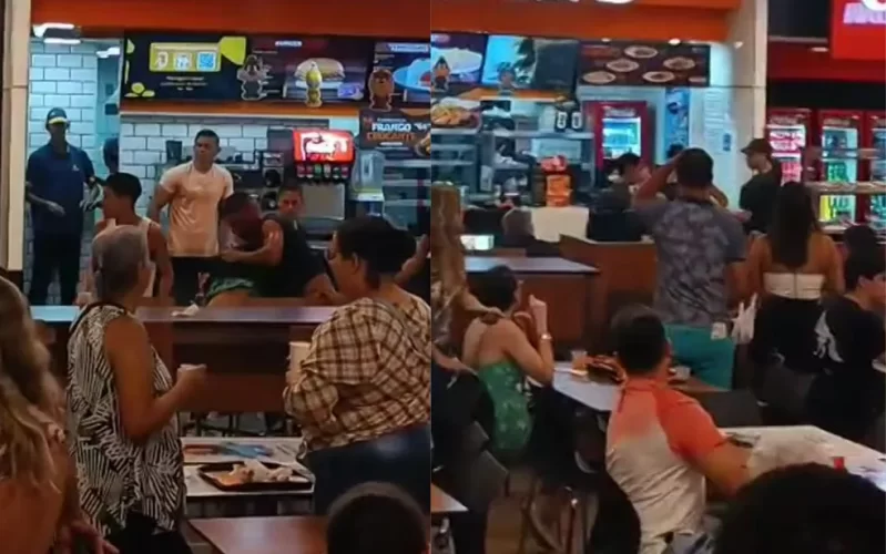 Homem é esfaqueado durante briga por refrigerante em praça de alimentação de shopping; VÍDEO