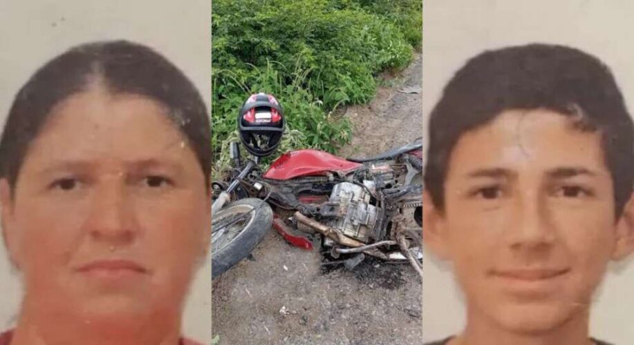 Acidente envolvendo motocicleta pilotada por adolescente deixa mãe e filho mortos em Capoeiras